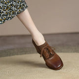 British Wind High Heel Deep Mouth Single Shoes Women In The Autumn Of 2025 New Retro Fashion Coarse Lace Leather