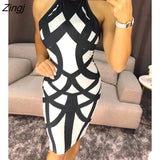 Women Fashion Summer Spring Halter Bandage Backless Bodycon Dress Sleeveless Mini Sexy Party