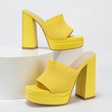 Women Shoes Exploding Spring And Summer Big-Size Show Waterproof Table Knitted Fashion Coarse And Female High Heel