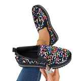 Large-Size Women's Singles Spring New Round Head Flat-Bottomed Sleek Coloring Casual Single Shoes
