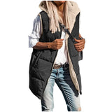New Solid-Color Hooded Cotton Vest Wears Both Sides Of The Warm Cardigan Wind