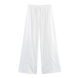 Women's Explosive Linen Long-Sleeved V-Neck Casual Shirt + Linen Mid-Rise Wide-Legged