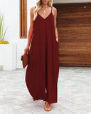Wide Leg Trousers Women 2025 Summer New Solid-Colored Bag Casual