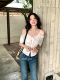 Xixi 2025 Summer New Korean Version Of Chic Temperament Short-Sleeved Simple Shirt Women's Top
