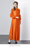 Folds Solid-Colored Dress Women's Niche Light-Cooked Three-Dimensional Flowers Loose Thin-Skinny Long