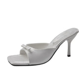 Temperament Black Bow High Heels Women 2025 Summer New Catchy And Muller Women Cold
