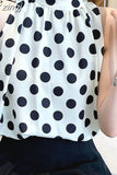 Summer Casual Vintage Chiffon Shirt Women Fashion Polka Dot Loose Women's Blouse Casual Sleeveless Tops Blusas