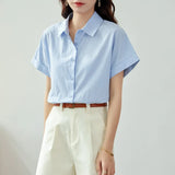 Short-Sleeved Shirt Women 2025 New Summer White Shirt Professional Commuter Women Wear Loose