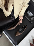 Pointed Sexy Leopard Temperament Fine Heel High Heels 2025 Autumn And Winter New Commuting Shallow Single