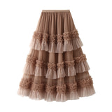 And Winter New Color Matching Fashion Wearing A Large Swing Dress Dance Skirt Heavy Industry Cake Skirt
