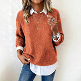 Sheintemu Autumn And Winter Long-Sleeved Round-Neck Casual Burst