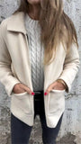 New Single-Sided Autumn And Winter Collar Knit Zipper Casual Coat