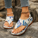 Word Sandals Women 2025 New National Style Embroidery Flowers After Stumbling Slopes And Sandals