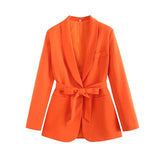 And Autumn Women Equipped With Belt Evening Dress Collar Blazer High Waist Loose Hanging Trousers
