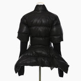Autumn And Winter Camouflage Personality Splicing Knitted Cuffs Waist Personality Tailor Cotton Coat