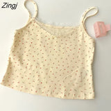 Colors Camisole Women Summer New Lace Patchwork Sweet Cozy Crop Top Female Ins French Popular Skinny Mujer Fashionable