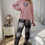 Wear Casual Pajamas Suit Milk Silk Round Collar Long Sleeve Trousers Home Clothes Hot