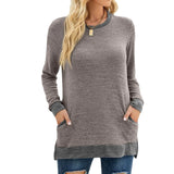 Zingj / Winter 2023 New Round Collar Color Pocket Long Sleeve Loose Jacket-Outfit