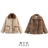 Women's ZA Autumn And Winter New Street Fashion Collar Wears Cotton Jacket On Both