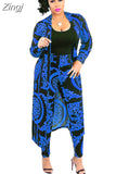 Big Size 2 Pieces Set Sexy Autumn Fashion Women Set Female Tops Floral Print Long Sleeve Cardigan Bodycon Stripe