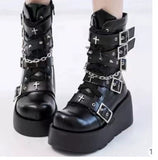 Thick Boots 2025 New Rivetered Pants Martin Boots Women's Dark Punk Locomotive