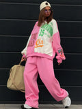And Winter Round Collar Splicing Set Of Women Warm And Comfortable Trend Fashion