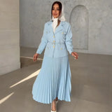 Women's Clothing 2025 Autumn New Button Suit Jacket 100-Folded Skirt