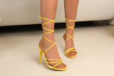 Thin-Heeled Winding With Sandals Summer New Women's Shoes Station Sexy High-Heeled