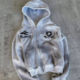 Trend Street Free-Movement FLUENT Print Zippered Sweater Men And Women Hip Hop Sports Zipper