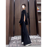 Able Temperament Of Salt Feeling Fried Street Lively Age Reduction Chiffon Broad Leg Pants Two Sets Of Women's