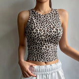 Net Red Leopard Pure Lust Wind Vest Female Summer Pure Lust Sexy Comfortable Skin Short-Term Open Umbilly