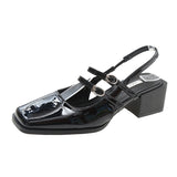 Zingj Jane Baotou Sandal Summer 2023 Summer Vintage Square Heels With Empty Single