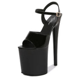 Zingj Patent Leather 20Cm High Heels Heel Sexy Waterproof Platform Hate Day Superb High Sandals Female