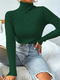 Turtleneck Ribbed Knit Sweater- Outfit