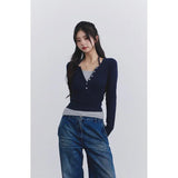 Fake Two Piece Halter Long Sleeve TeeOutfit