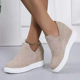 Hollow Flat-Soled Casual Shoes Women 2025 Spring And Summer And Autumn Large-Size Breathable V-Mouth Breathable High Heel Single