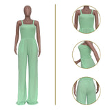 Zingj New Women's Solid Color Casual Strap Strapless Wide-Leg