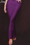Quality 2 Piece Set Women 2023 Party Maxi Dress Royal Blue Mesh Sexy Crop Top and Skirt Celebrity Club Night