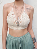 crop cami top made of crochet