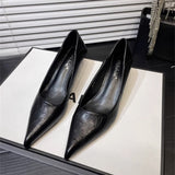 Autumn And Winter New Pointed High-Heeled High-Heeled Shoes Leopard Print Fashion Commuting Low-Heeled Kitten Heel Single
