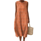 And Summer 2025 New Sleeveless Casual Print Temperament Dress Dress Body Small Fresh Casual