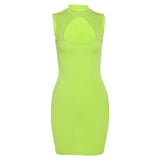 Zingj INS Summer Women's Fashion Sleeveless Round Collar Sexy Hollow Out Slim Hip Wrap