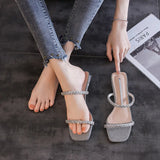 And Cool Slippers Women Wear Low-Heeled Sandals In The Summer And Wear Low-Heeled Sandals In The New 2025 New Water-Drilled Fairy Wind And