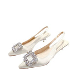 Bag Head Sandals Women 2025 Summer New Fashion Pointy Water Drill Buckle And Fashion Sandals