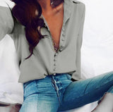 Zingj Hot Style New Irregular Solid Color V-Neck Sexy Breasted Long Sleeve Women's