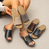 Toe Beach Slippers Women 2025 Summer Slope With Light PU Bottom Cold
