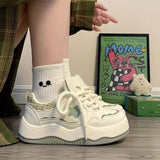 Little White Shoes Women's 2025 New Students Colling Colored Casual Women's Shoes Fashion Thick-Soled Sports Board