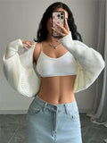 New Loose Knitted Cardigan Short Sweater Shawl