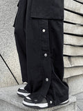 Buttoned Pocket Patch Cargo Pants- Outfit
