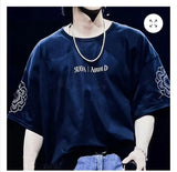 Short-Sleeved 2025 New Printed T-Shirt Tops Short-Sleeved Casual Fashion Round-Neck Cotton Short